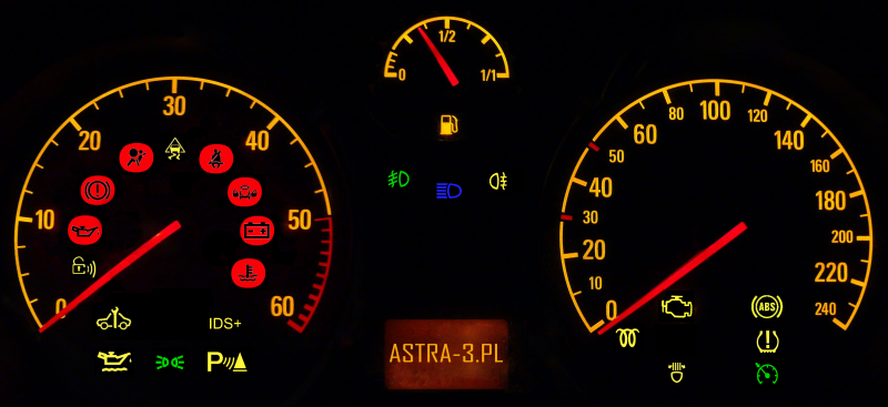 astra h dashboard lights dials